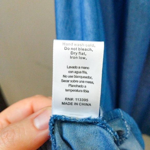 ALTAR'D STATE Chambray Embroidered Sun Dress Small - Picture 10 of 10